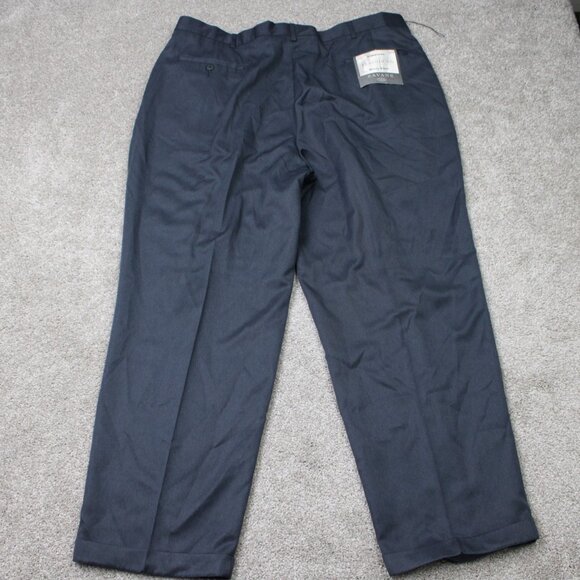 Savane Pants NWT Men 42x30 Blue Silkworks Traditions Micro Fiber Pleated Cuffed - Picture 6 of 15